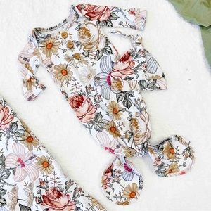 Caden Lane PEYTON'S VINTAGE FLORAL NEWBORN BABY KNOT GOWN